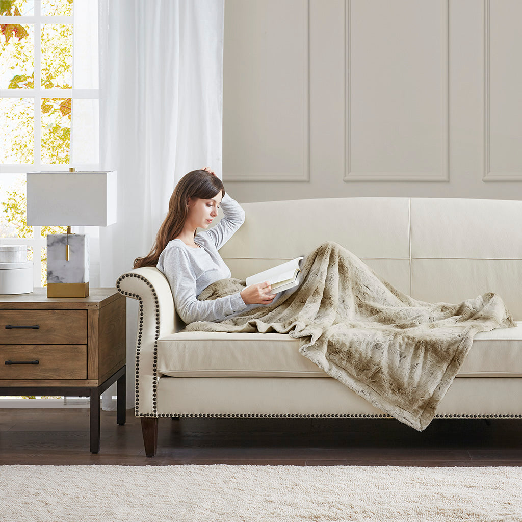 Cozy Throw Blanket, Zuri Oversized Faux Fur, Machine-Washable Care for Sofas, Beds and Relaxing at Home, 10 Color Options image 31