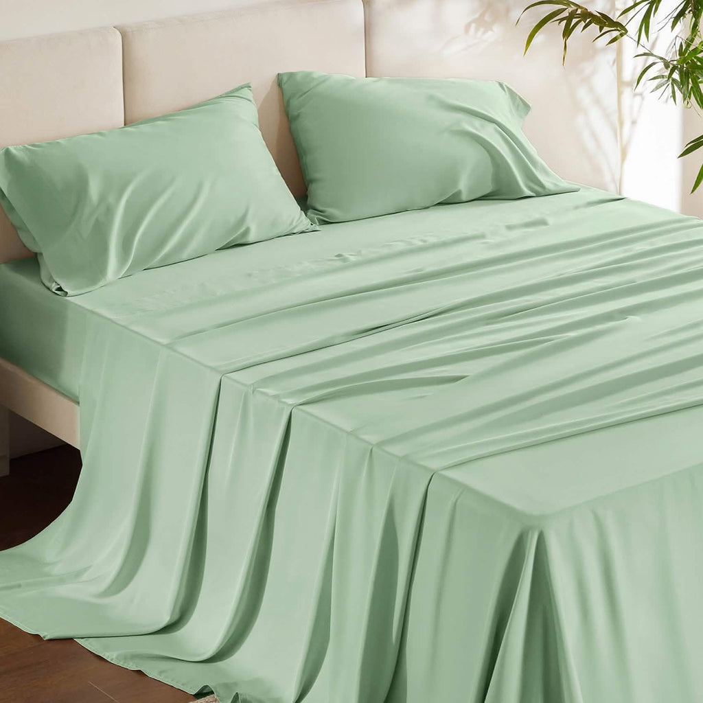 Bed Sheet Set, Rayon Derived from Bamboo, Cooling Comfort, Breathable Construction for Everyday Bedroom Comfort and Guest Rooms image 31