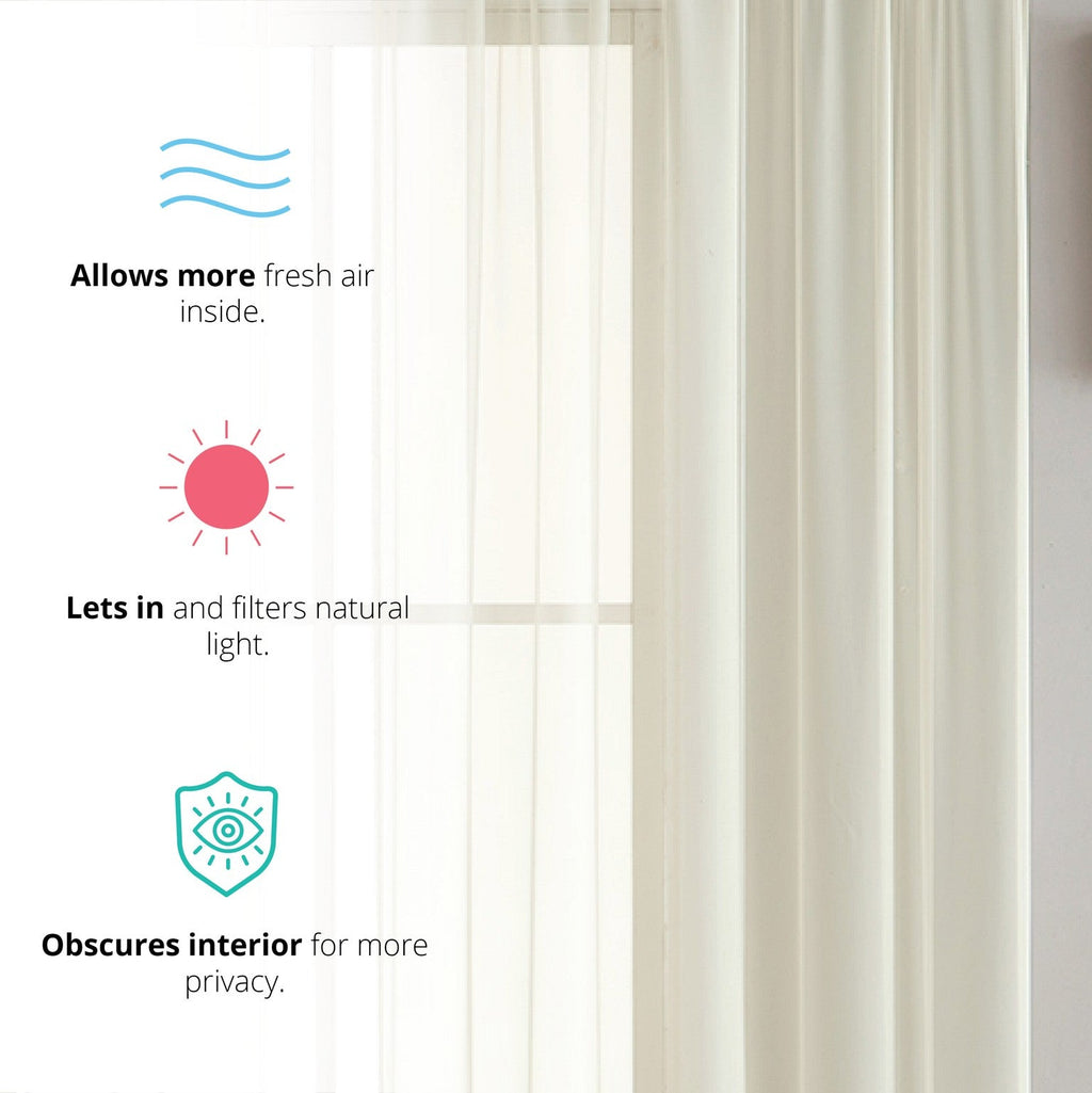 Window Curtain, Lucento Sheer Voile Rod Pocket Panels for Windows, Room Styling and Everyday Privacy, 11 Sizes and 16 Colors image 31