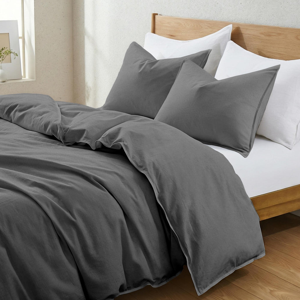 Duvet Cover Set, Linen Cotton Blend, Breathable Construction, Machine-Washable Care for Bedroom Bedding Refresh and Everyday Comfort image 31