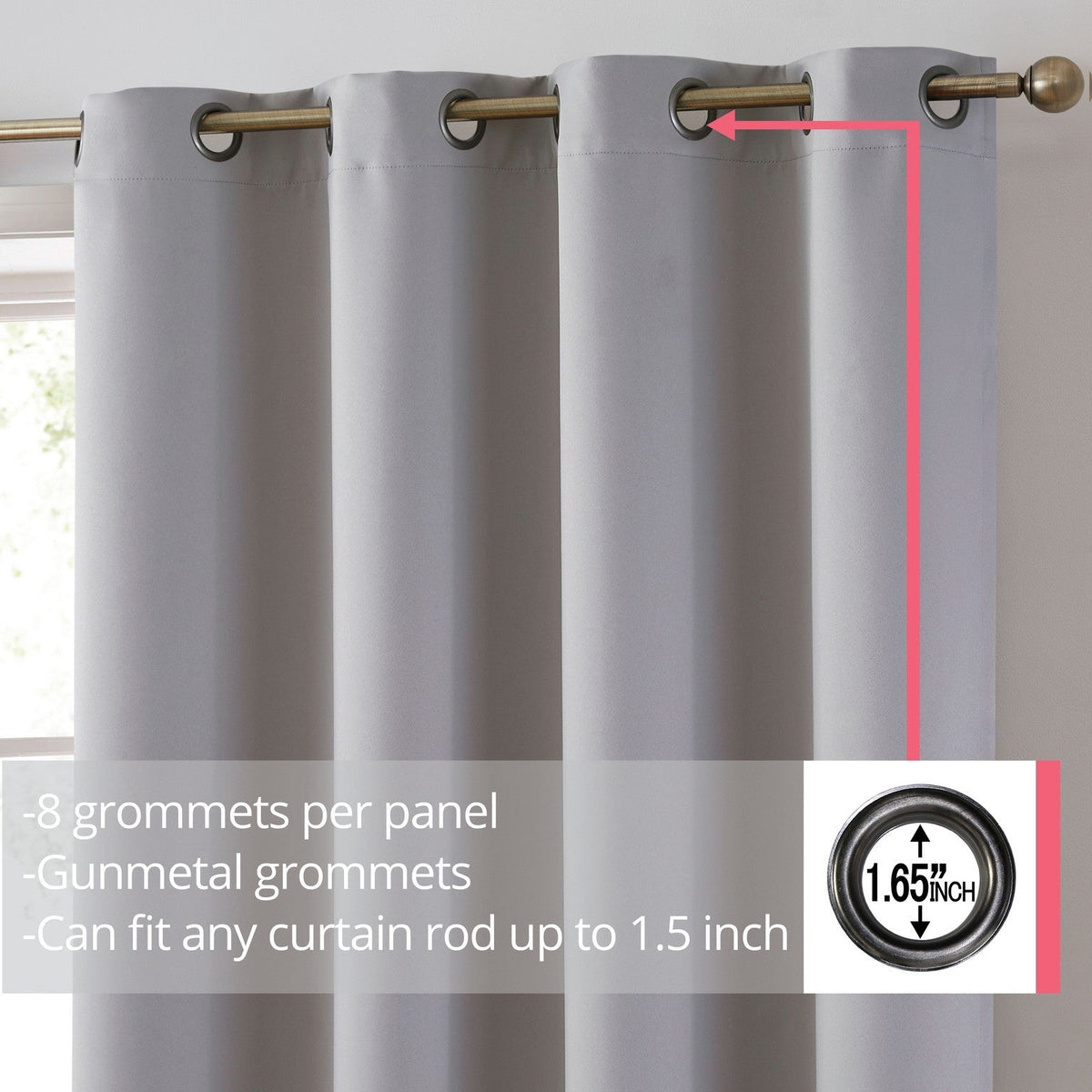 Window Curtain, Laurance 100% Blackout Grommet Panels, Machine-Washable Care for Bedrooms, Living Rooms and Home Privacy image 31