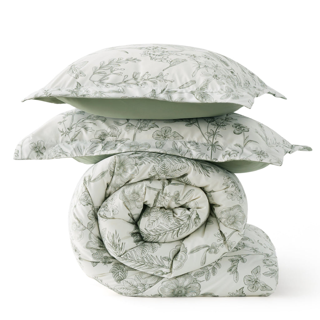 Bed Comforter, Retro Botanical Set for Everyday Bedding and Comfortable Sleep, 4 Sizes and 9 Colors image 31