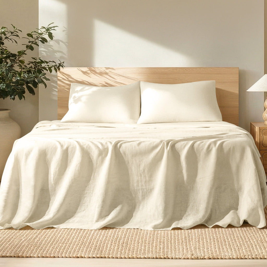 Bed Sheet Set, European Linen for Everyday Bedroom Comfort and Guest Rooms, 7 Sizes and 5 Colors image 31