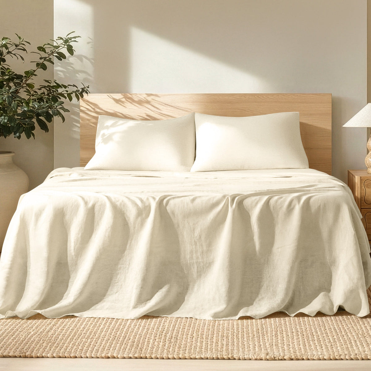 Bed Sheet Set, European Linen for Everyday Bedroom Comfort and Guest Rooms, 7 Sizes and 5 Colors image 31