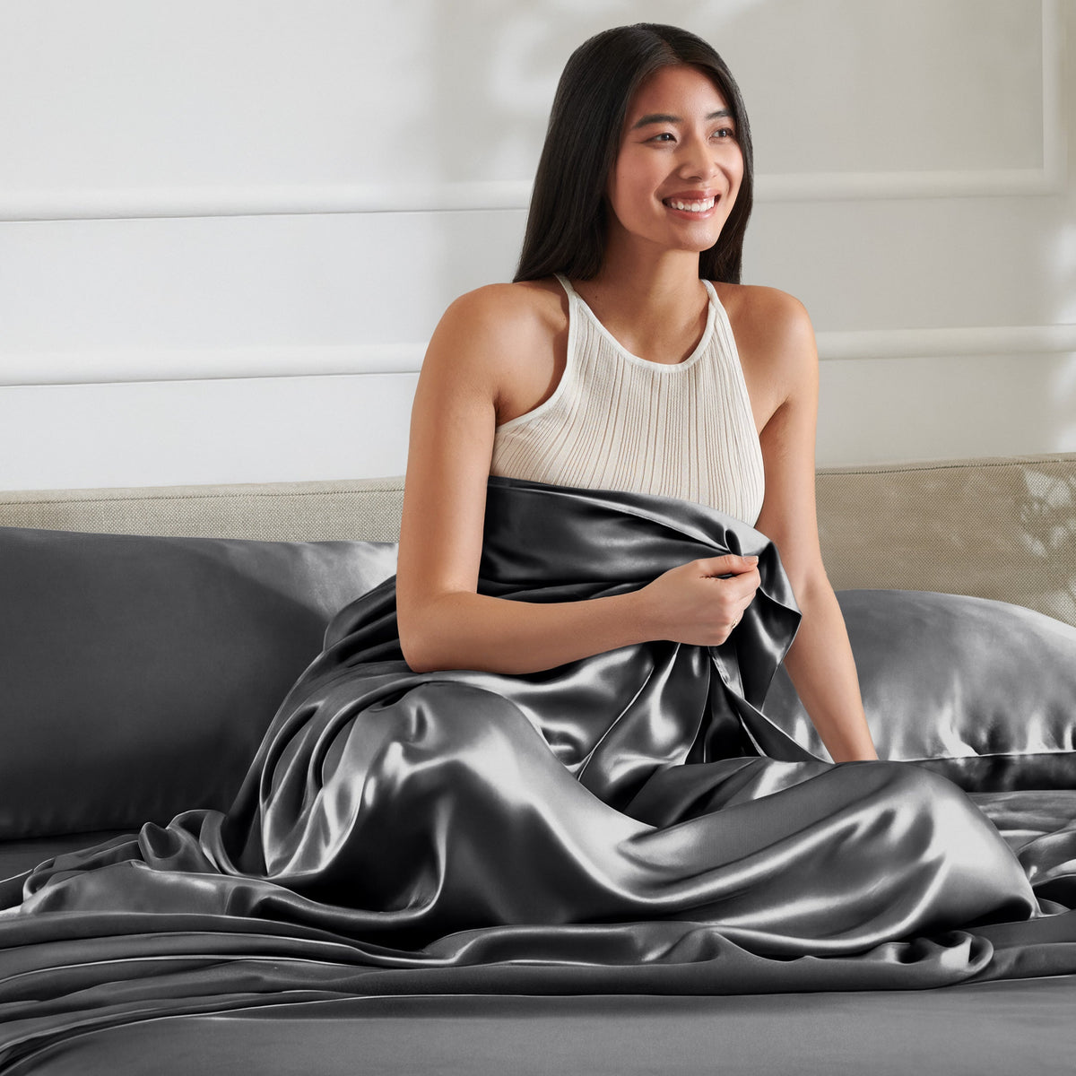 Bed Sheet Set, Satin for Everyday Bedroom Comfort and Guest Rooms, 7 Sizes and 6 Colors, Designed for Everyday Home Use image 31