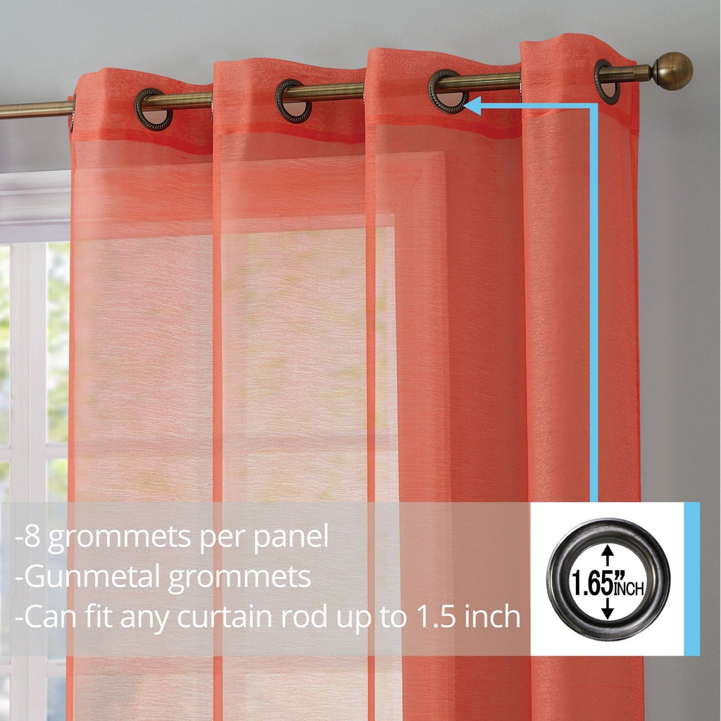 Window Curtain, Victoria Semi Sheer Grommet Panels for Windows, Room Styling and Everyday Privacy, 14 Sizes and 28 Colors image 32
