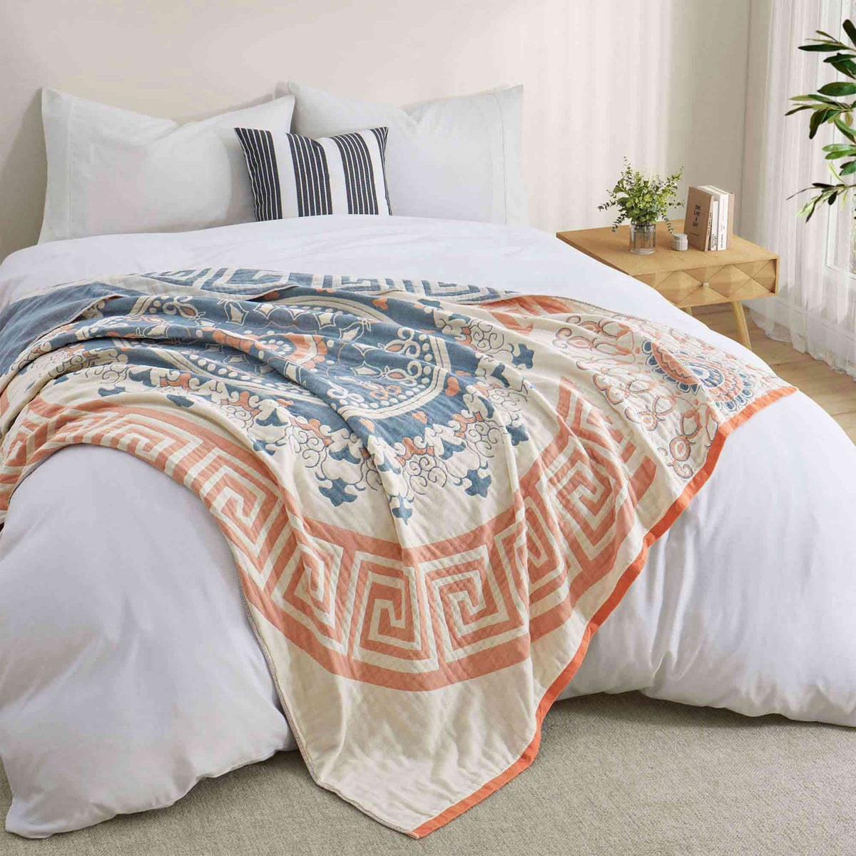 Cozy Throw Blanket, Boho Cotton, Machine-Washable Care for Living Rooms, Bedrooms and Everyday Lounging, 12 Color Options image 32