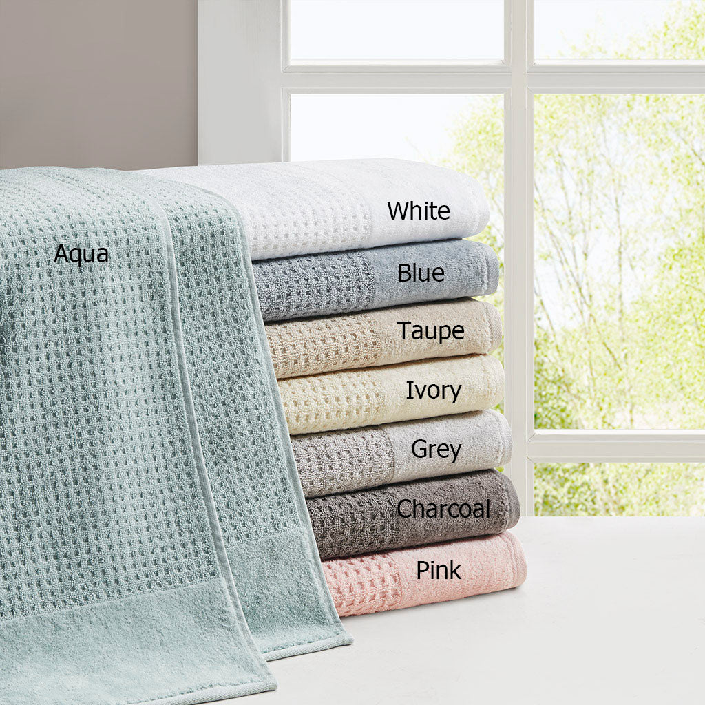 Bath Linen, Spa Waffle Cotton Waffle Jacquard, Lightweight Design, Machine-Washable Care for Home Bathrooms and Everyday Care image 32