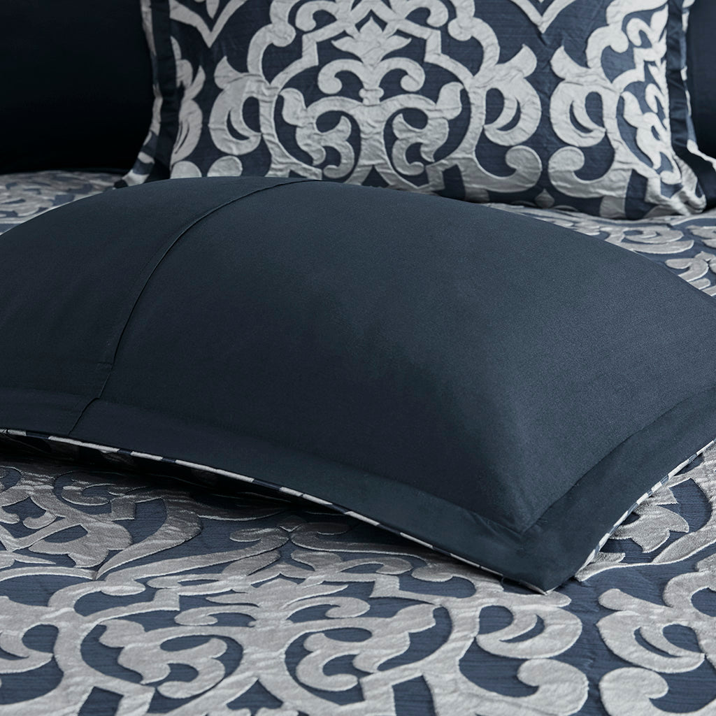 Bed Comforter, Odette 8 Piece Jacquard Set, Machine-Washable Care, Hypoallergenic Comfort for Year-Round Bedroom Comfort and Restful Sleep image 32