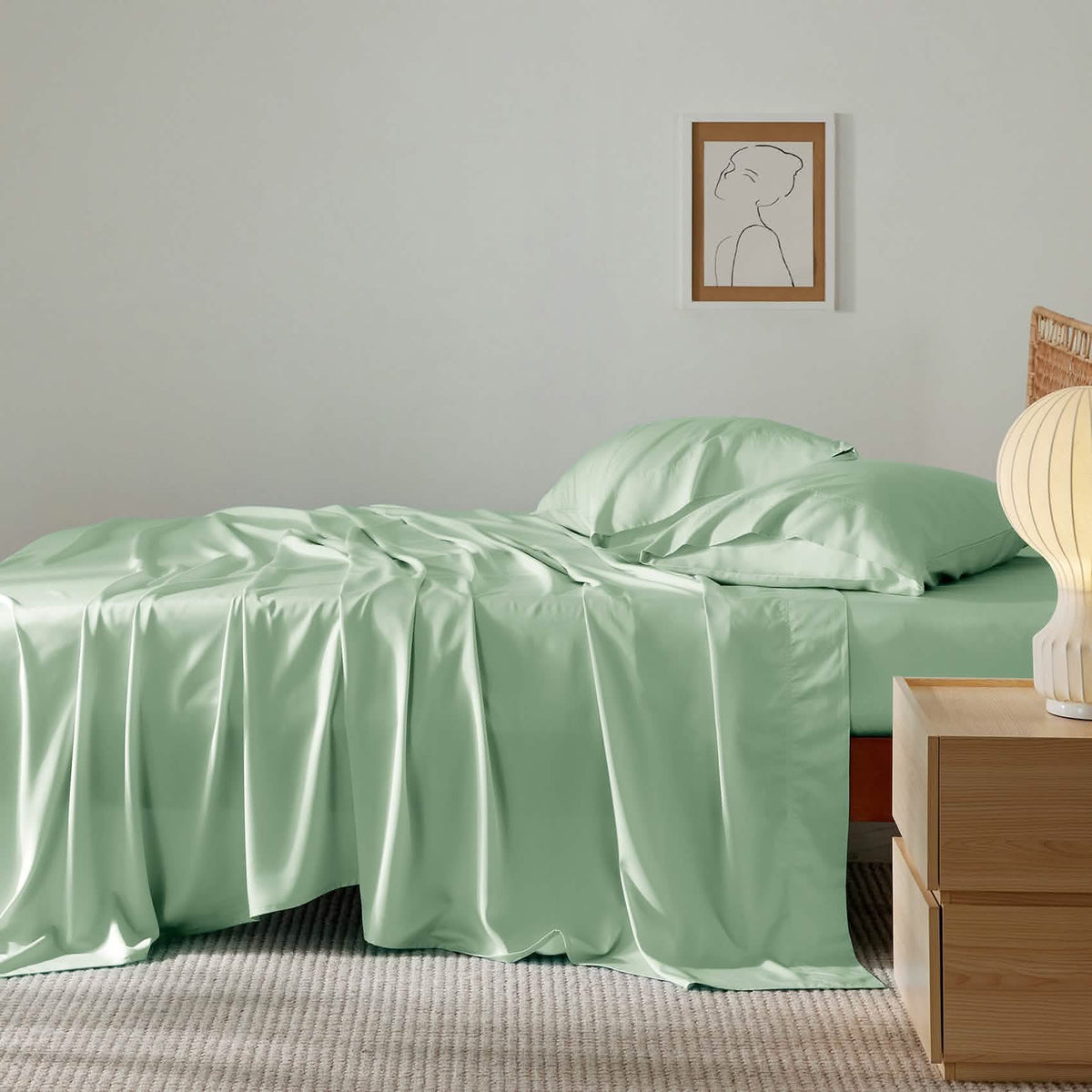 Bed Sheet Set, Rayon Derived from Bamboo, Cooling Comfort, Breathable Construction for Everyday Bedroom Comfort and Guest Rooms image 32