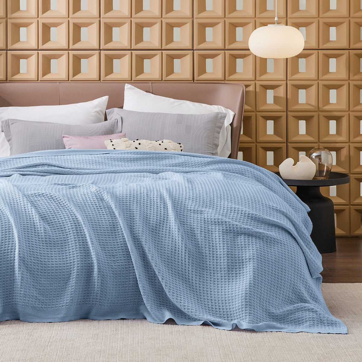 Cozy Throw Blanket, Cotton Waffle Weave, Lightweight Design, Breathable Construction for Living Rooms, Bedrooms and Everyday Lounging image 32