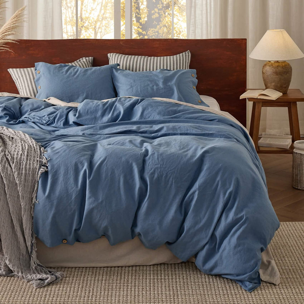 Duvet Cover Set, Cotton Linen Hybrid, Lightweight Design, Breathable Construction for Bedroom Bedding Refresh and Everyday Comfort image 32