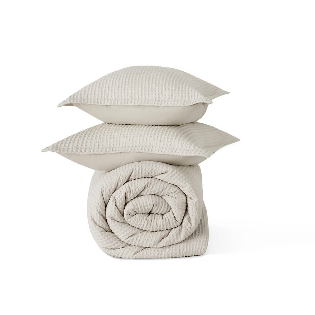 Bed Comforter, Cotton Waffle Weave Set, Breathable Construction for Everyday Bedding and Comfortable Sleep, 5 Sizes and 12 Colors image 32