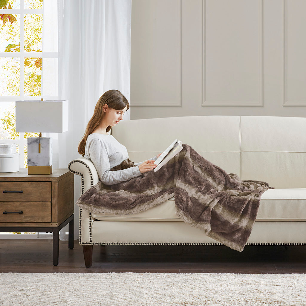 Cozy Throw Blanket, Zuri Oversized Faux Fur, Machine-Washable Care for Sofas, Beds and Relaxing at Home, 10 Color Options image 32