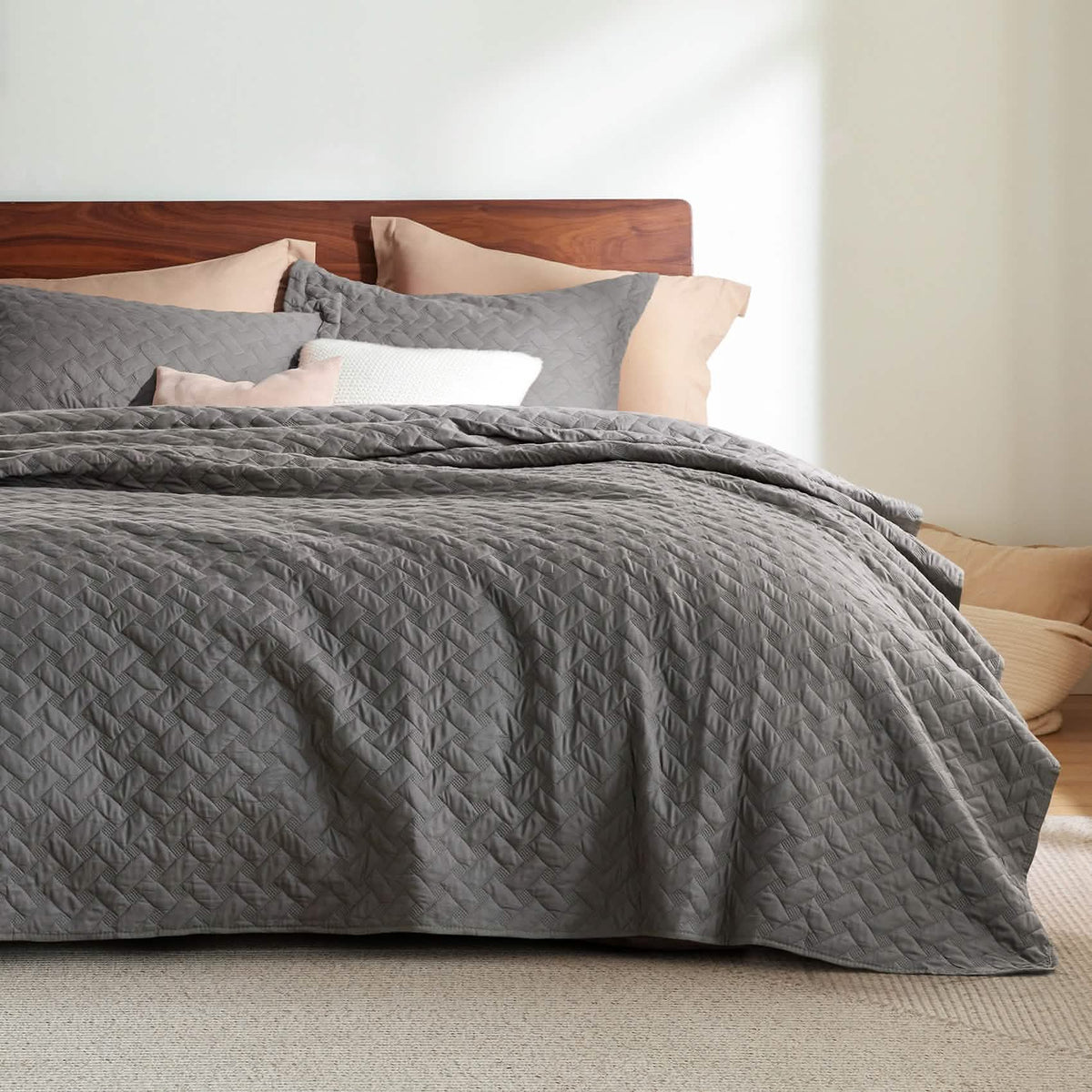 Cozy Throw Blanket, Basket weave Quilt Set, Lightweight Design for Living Rooms, Bedrooms and Everyday Lounging, 6 Sizes and 17 Colors image 32