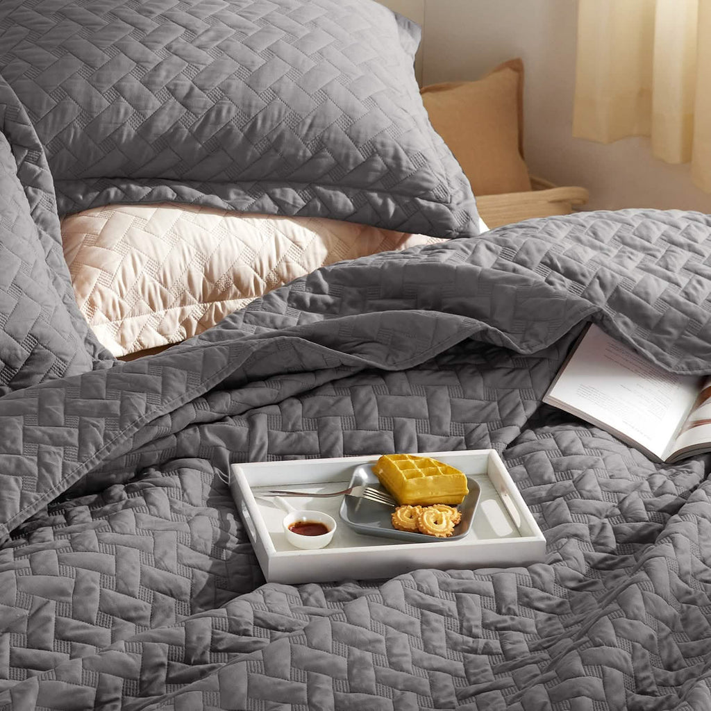 Cozy Throw Blanket, Basket weave Quilt Set, Lightweight Design for Living Rooms, Bedrooms and Everyday Lounging, 6 Sizes and 17 Colors image 33