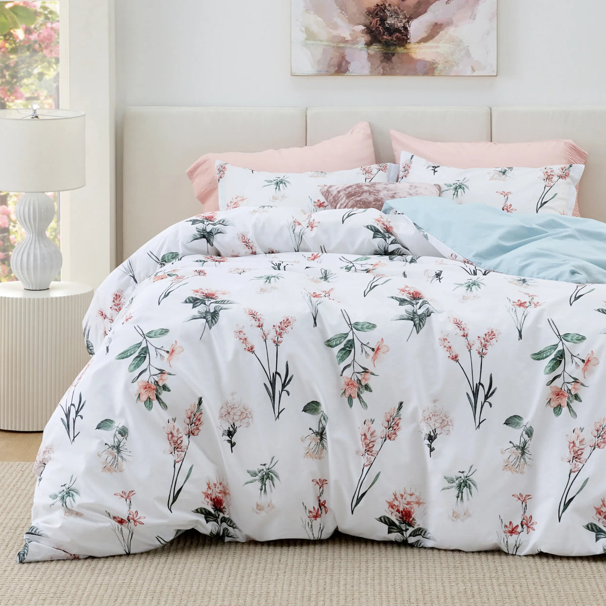 Duvet Cover Set, 100% Cotton Patterned, Breathable Construction for Bedroom Bedding Refresh and Everyday Comfort, 4 Sizes and 9 Colors image 33