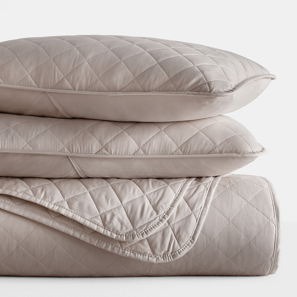 Bed Quilt, 3 Piece Diamond Stitch Quilted Coverlet Set for Guest Beds and Layered Bedroom Styling, 3 Sizes and 6 Colors image 33