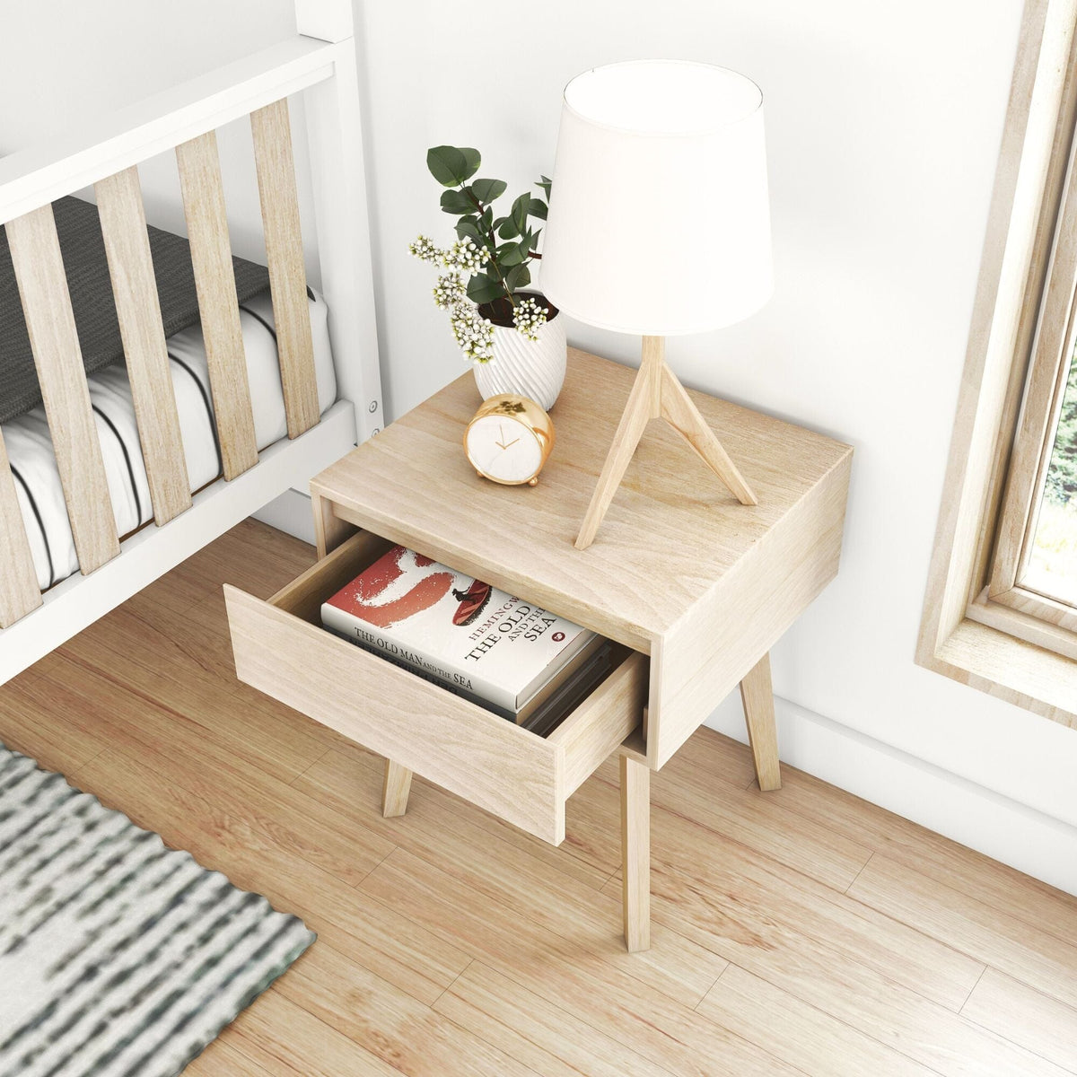 Nightstand, Modern, Solid Wood Construction for Bedside Storage, Bedroom Organization and Guest Rooms, 6 Color Options image 33