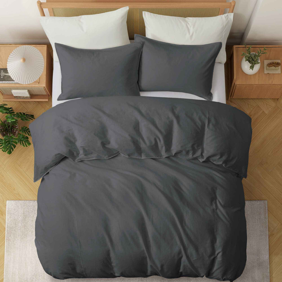 Duvet Cover Set, Linen Cotton Blend, Breathable Construction, Machine-Washable Care for Bedroom Bedding Refresh and Everyday Comfort image 33
