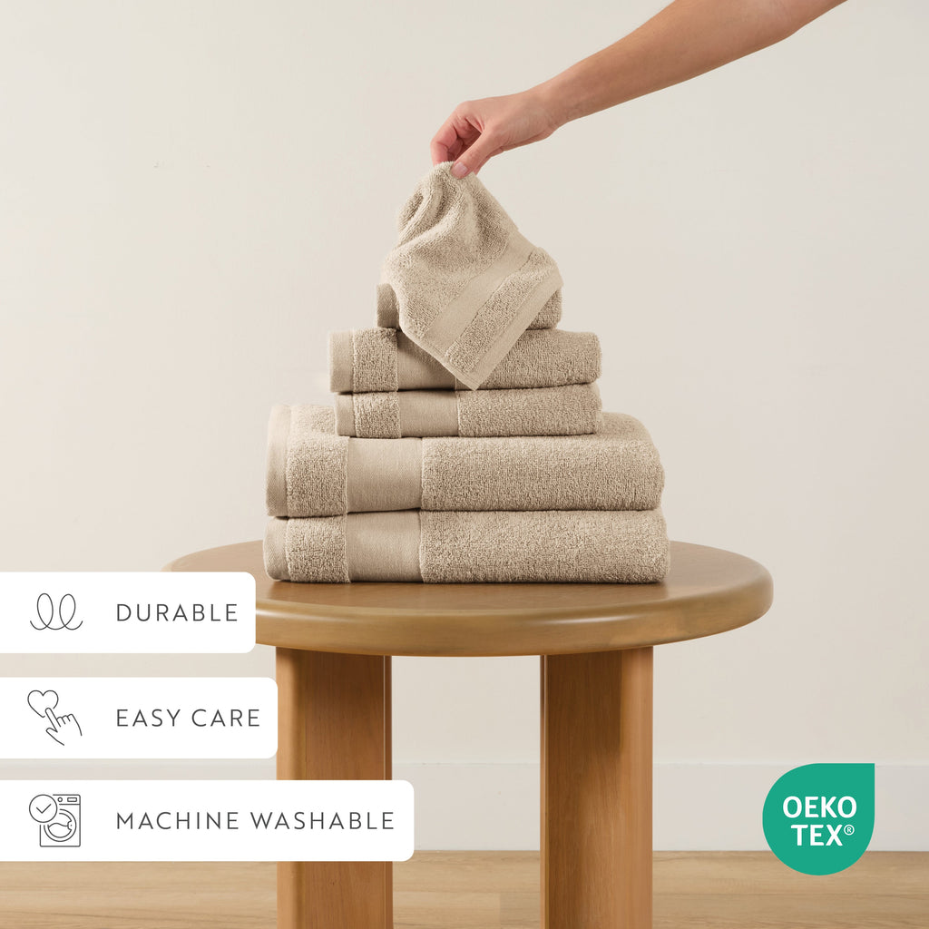 Bath Towel Set, Ultra Soft 100% Cotton 6 Piece, Machine-Washable Care for Home Bathrooms and Everyday Care, 8 Color Options image 33