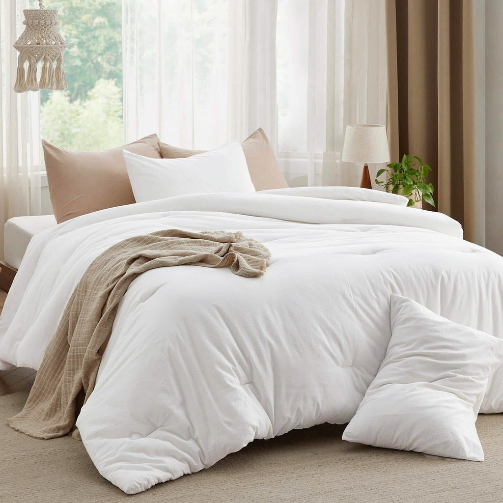 Bed Comforter, Prewashed Cotton Set for Year-Round Bedroom Comfort and Restful Sleep, 5 Sizes and 12 Colors image 33