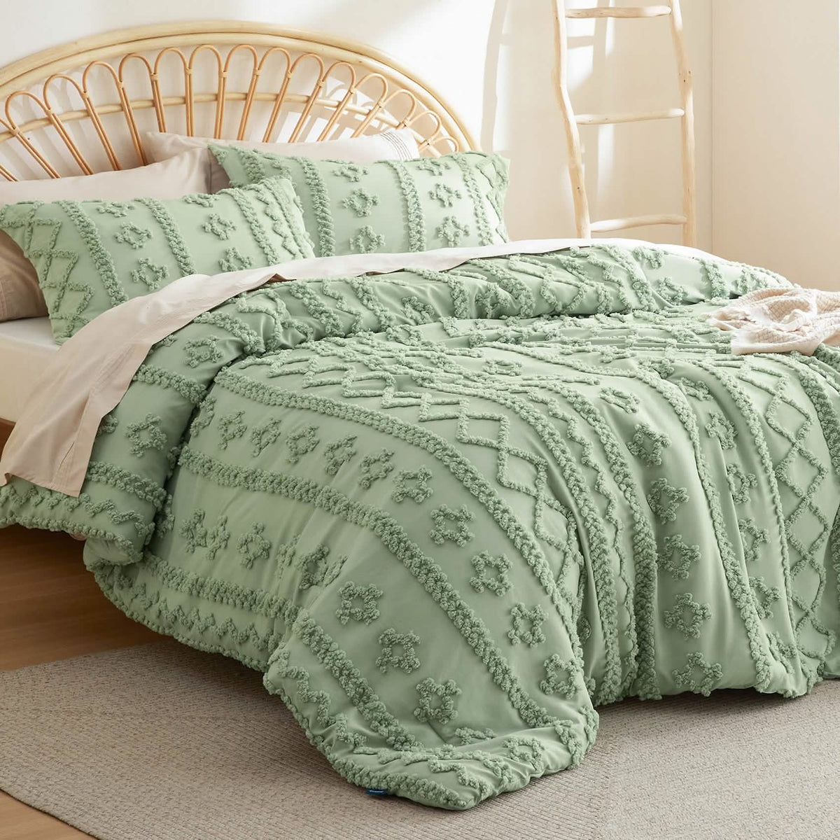 Bed Comforter, Boho Deluxe Embroidery Set, Breathable Construction, Machine-Washable Care for Everyday Bedding and Comfortable Sleep image 34