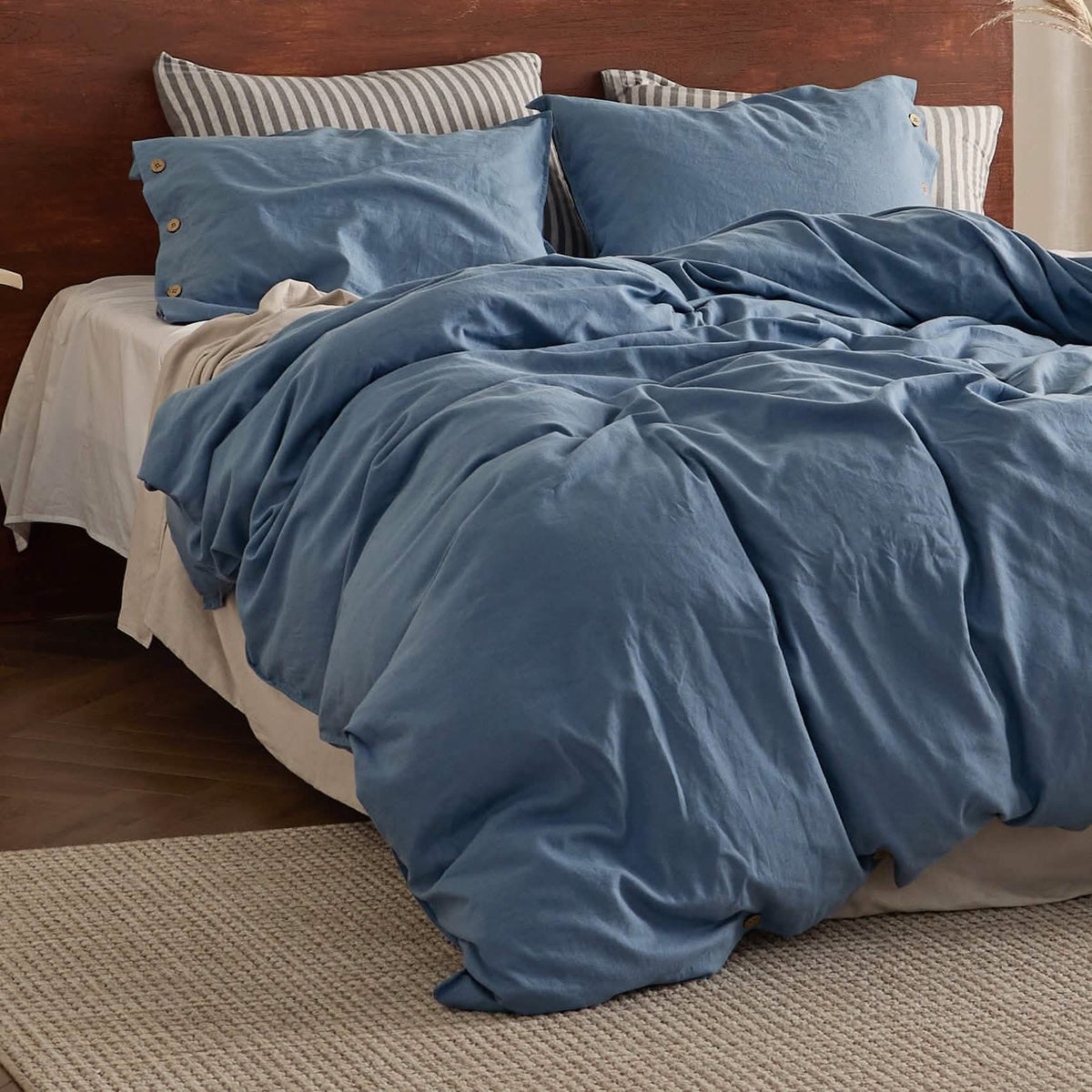 Duvet Cover Set, Cotton Linen Hybrid, Lightweight Design, Breathable Construction for Bedroom Bedding Refresh and Everyday Comfort image 34
