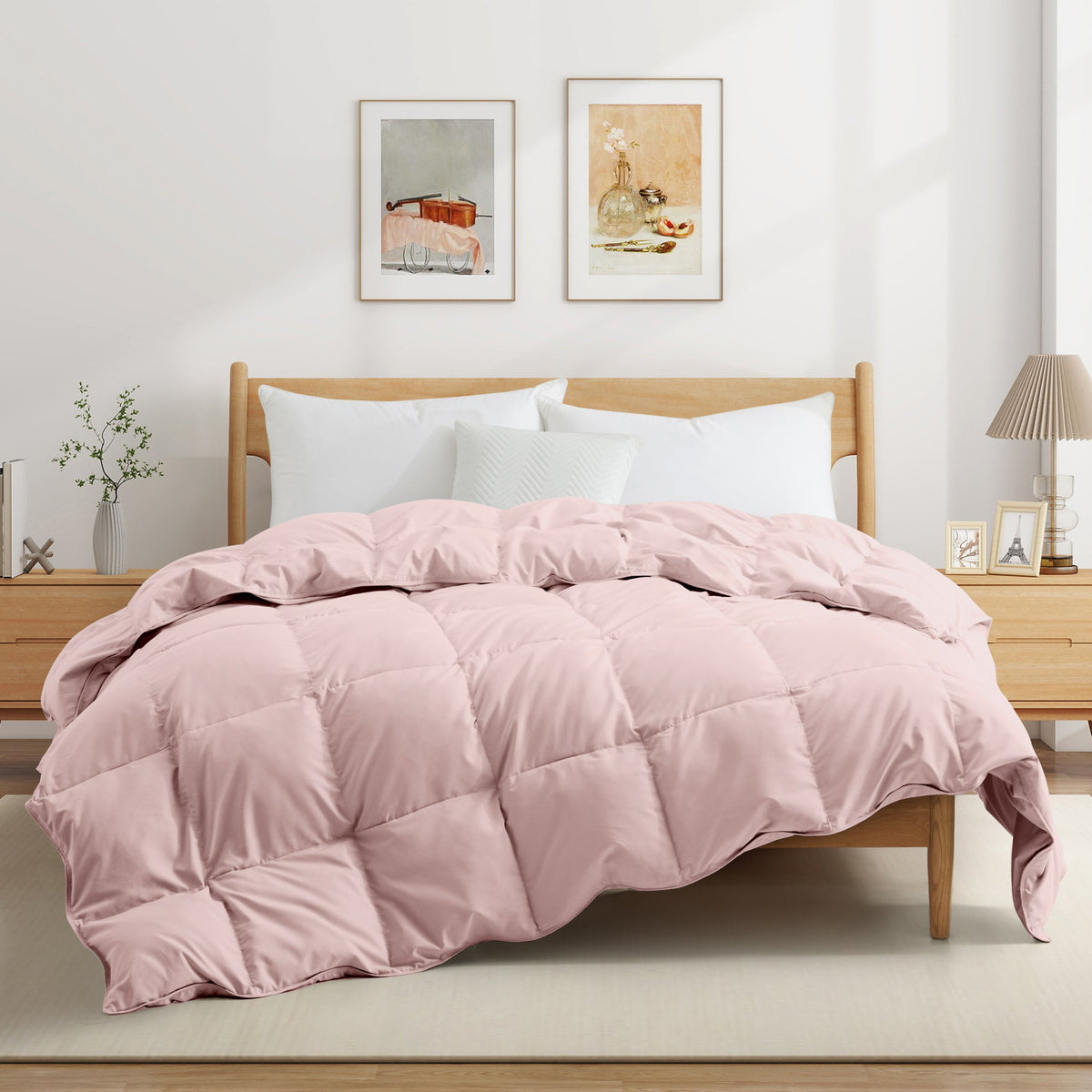Down & Feather Comforter, Goose, Lightweight Design, Machine-Washable Care for Everyday Bedding and Comfortable Sleep, 4 Sizes and 8 Colors image 34