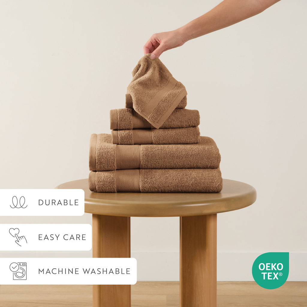 Bath Towel Set, Ultra Soft 100% Cotton 6 Piece, Machine-Washable Care for Home Bathrooms and Everyday Care, 8 Color Options image 34