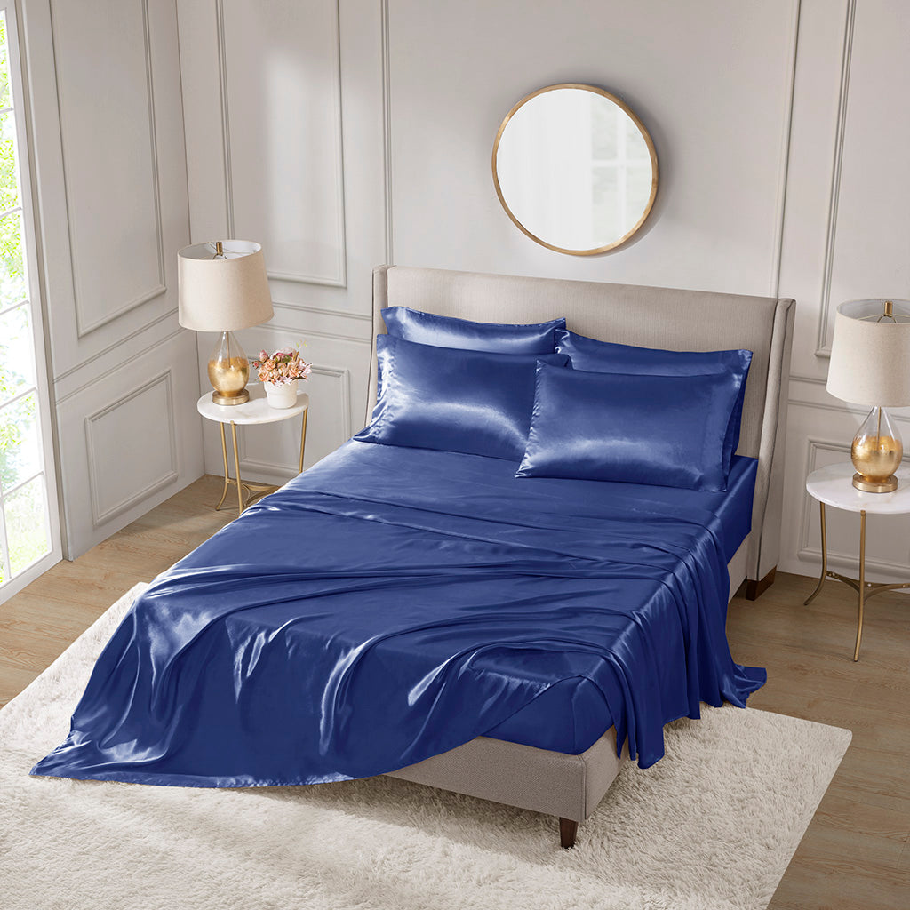 Bed Sheet Set, Satin for Master Bedrooms, Guest Beds and Daily Use, 6 Sizes and 12 Colors, Designed for Everyday Home Use image 34