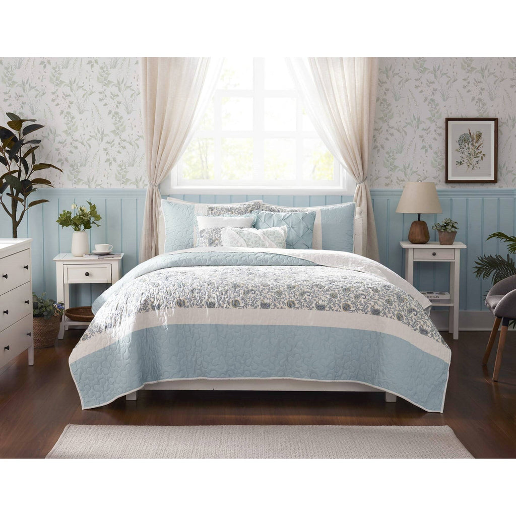 Cozy Throw Blanket, Dawn 6 Piece Cotton Percale Quilt Set, Machine-Washable Care for Sofas, Beds and Relaxing at Home, 2 Sizes and 5 Colors image 34