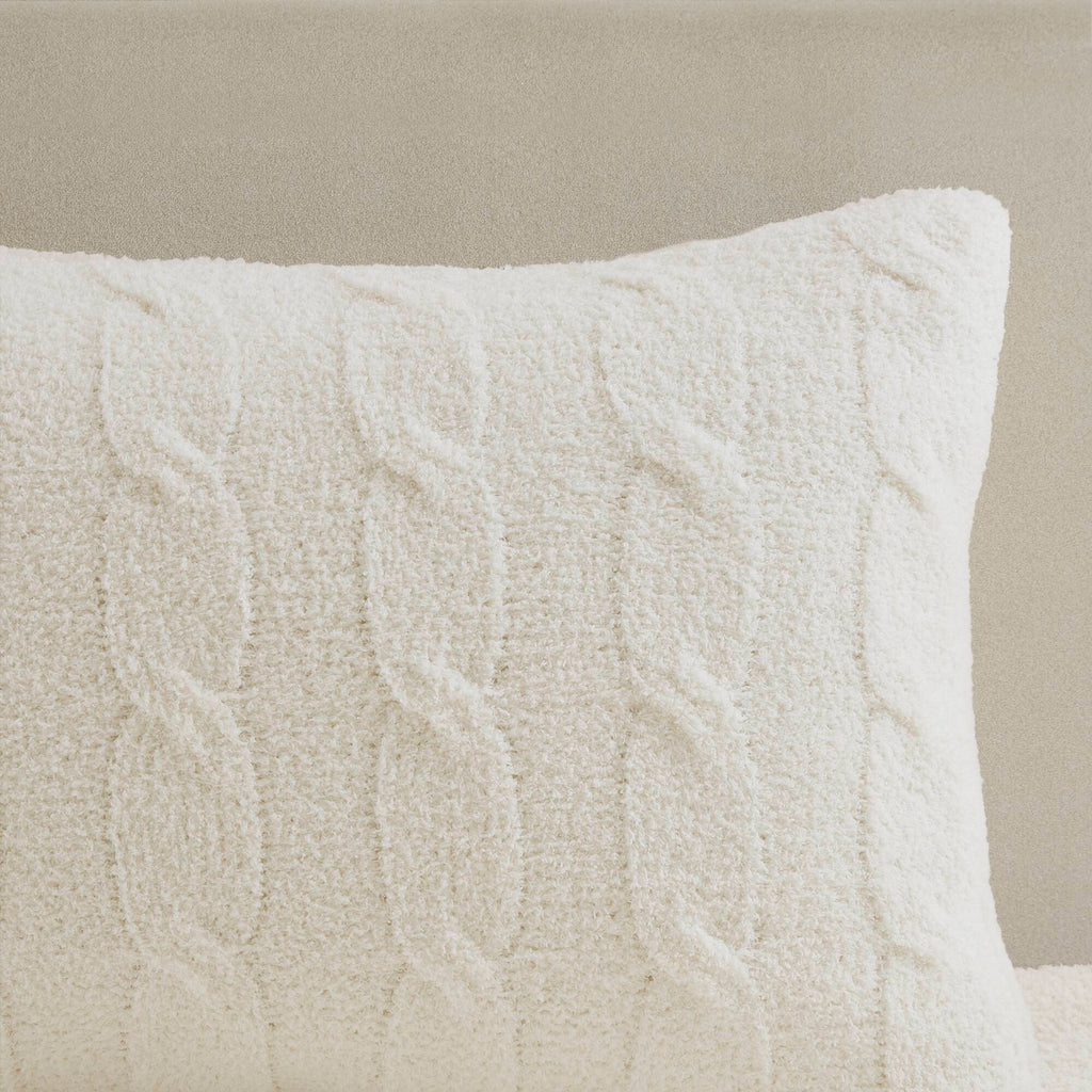 Bed Comforter, Riordan Waffle Knit Chenille Set, Machine-Washable Care for Everyday Bedding and Comfortable Sleep, 3 Sizes and 4 Colors image 34