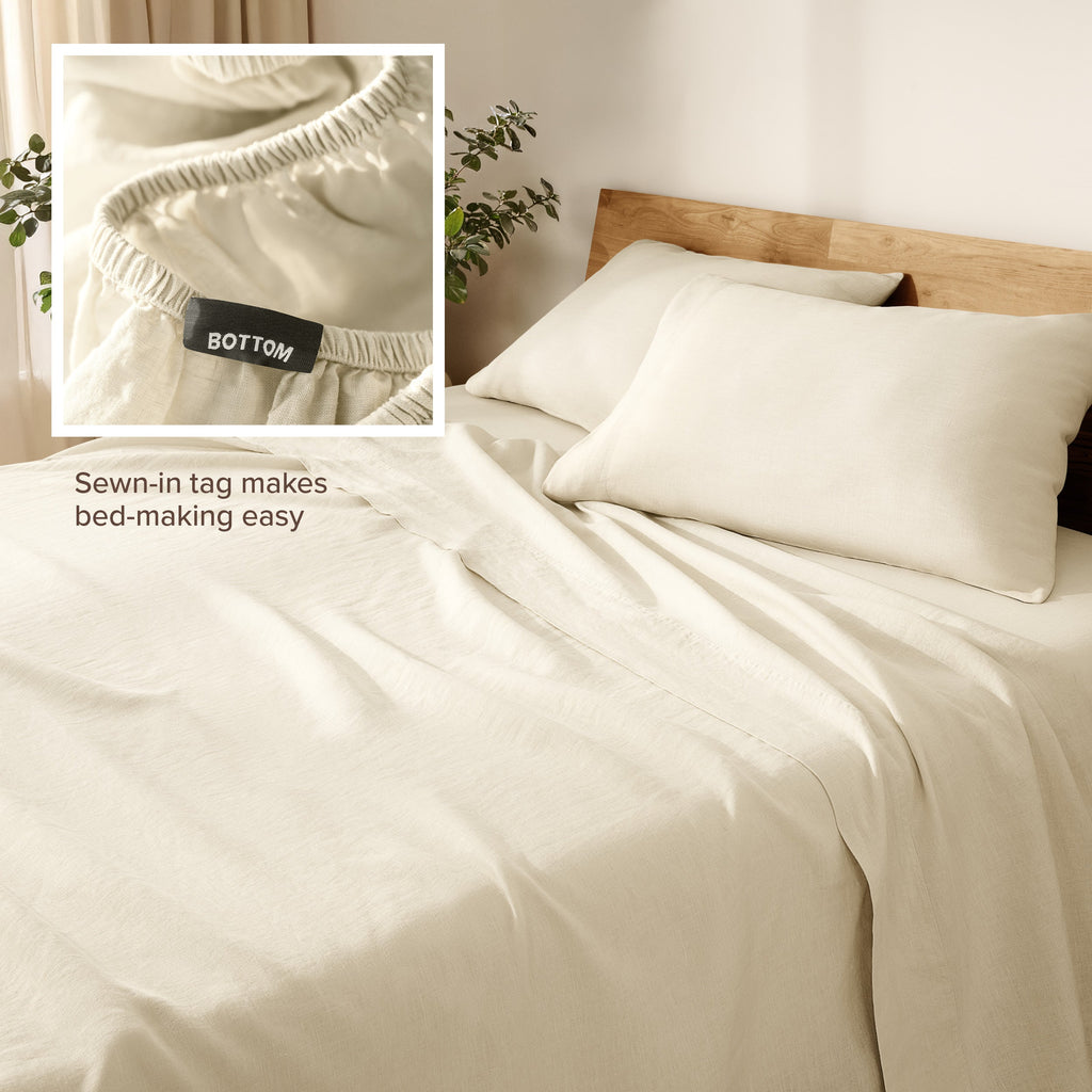 Bed Sheet Set, European Linen for Everyday Bedroom Comfort and Guest Rooms, 7 Sizes and 5 Colors image 34