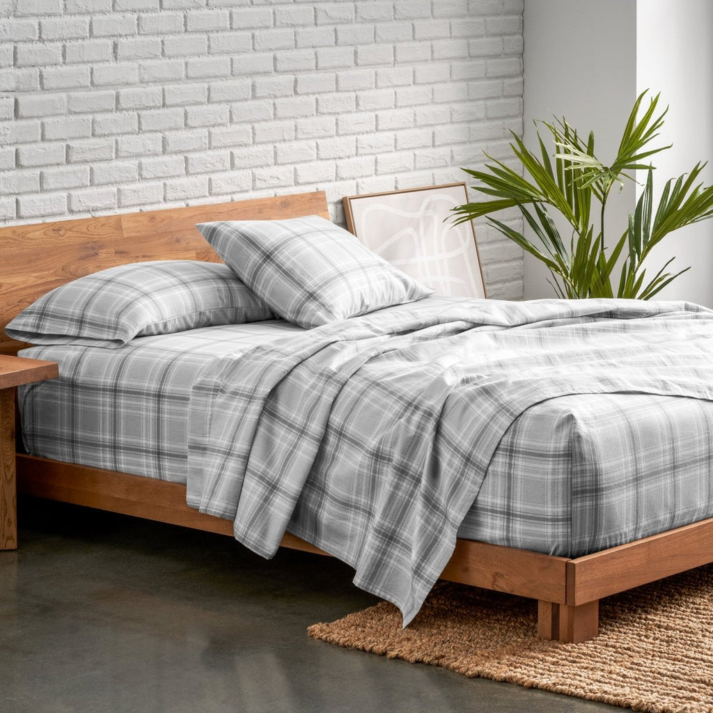 Bed Sheet Set, Cotton Flannel Prints for Master Bedrooms, Guest Beds and Daily Use, 7 Sizes and 30 Colors image 34