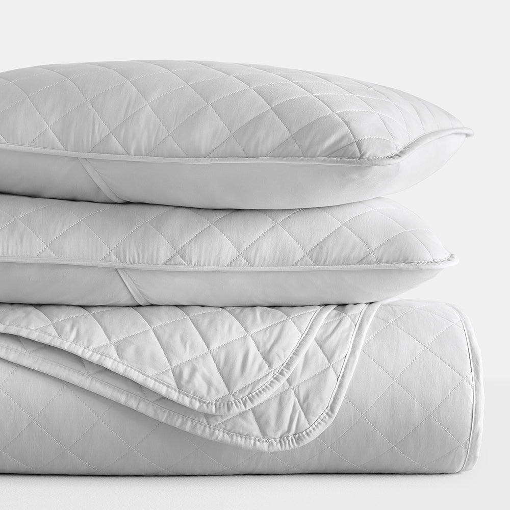 Bed Quilt, 3 Piece Diamond Stitch Quilted Coverlet Set for Guest Beds and Layered Bedroom Styling, 3 Sizes and 6 Colors image 34