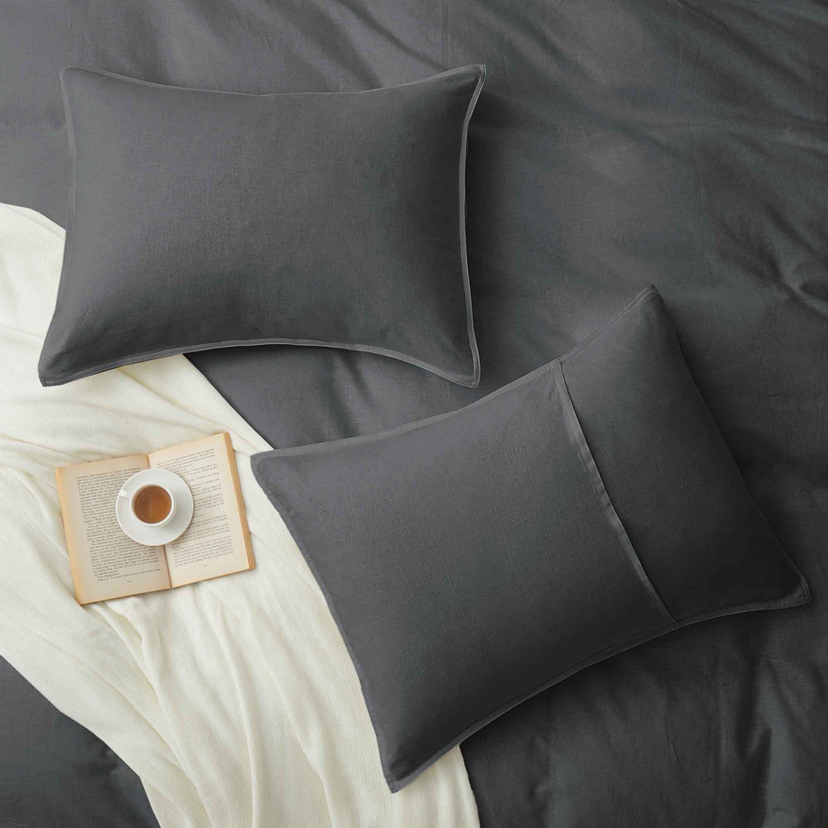 Duvet Cover Set, Linen Cotton Blend, Breathable Construction, Machine-Washable Care for Bedroom Bedding Refresh and Everyday Comfort image 34
