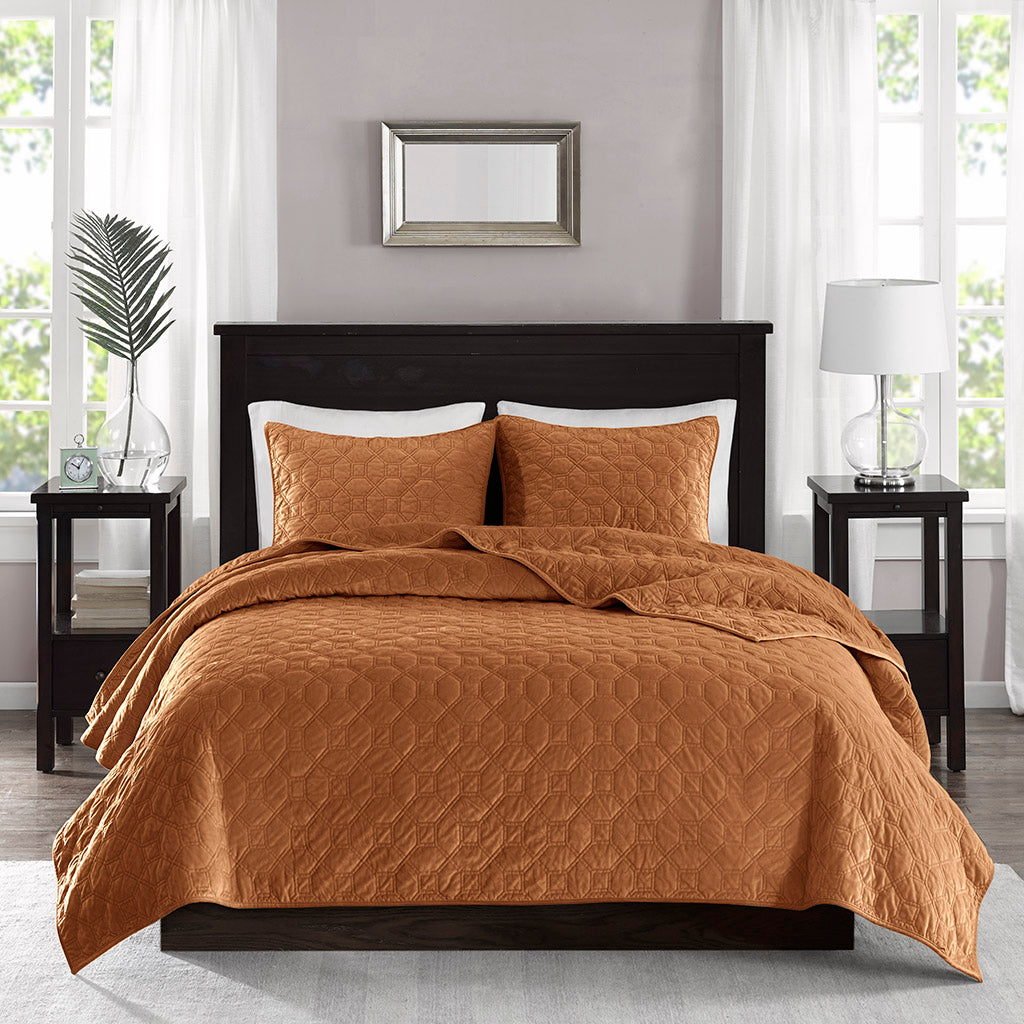 Cozy Throw Blanket, Harper 3 Piece Velvet Quilt Set, Machine-Washable Care for Sofas, Beds and Relaxing at Home, 2 Sizes and 7 Colors image 34