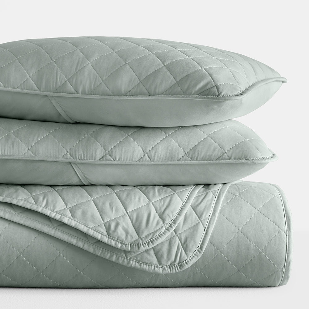 Bed Quilt, 3 Piece Diamond Stitch Quilted Coverlet Set for Guest Beds and Layered Bedroom Styling, 3 Sizes and 6 Colors image 35