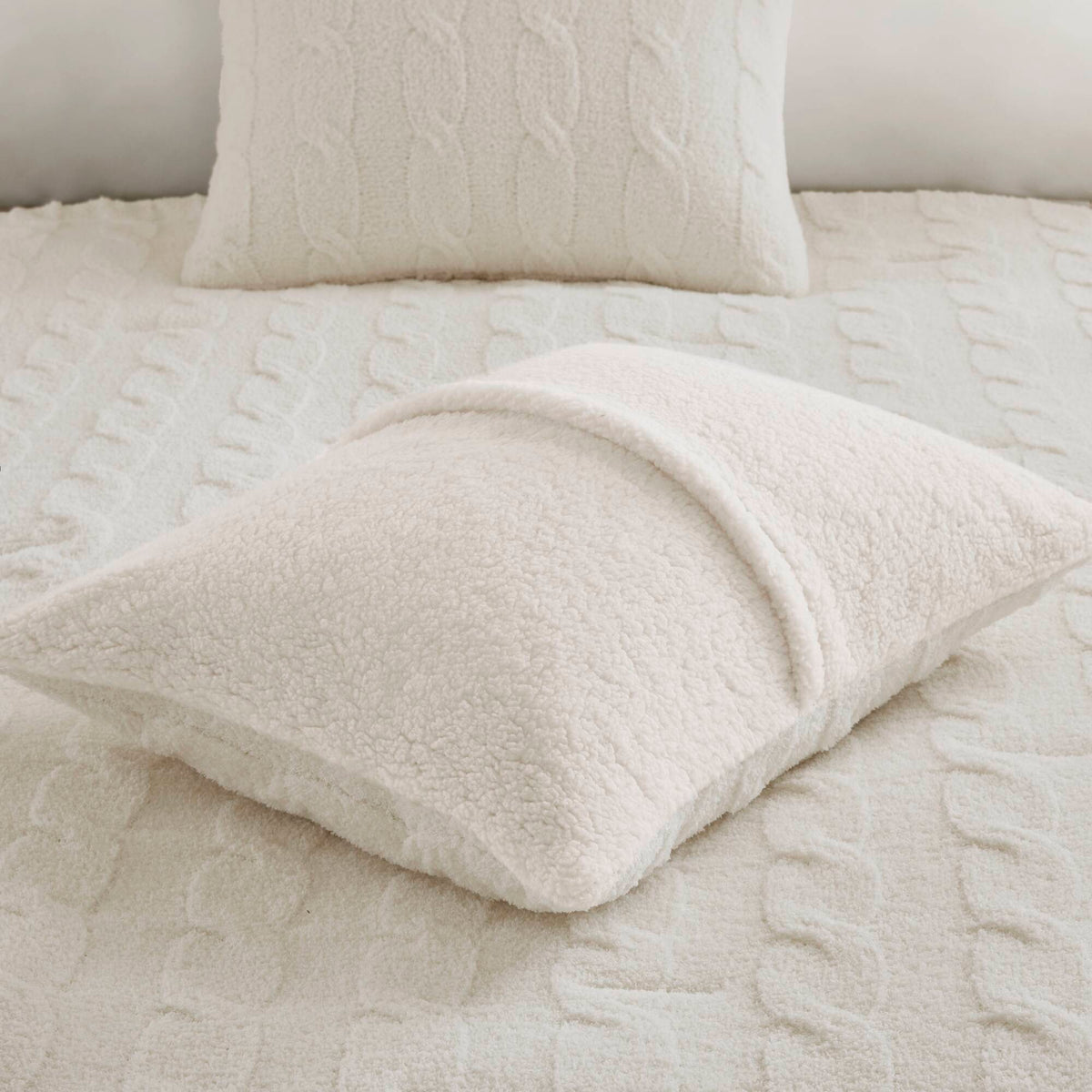 Bed Comforter, Riordan Waffle Knit Chenille Set, Machine-Washable Care for Everyday Bedding and Comfortable Sleep, 3 Sizes and 4 Colors image 35