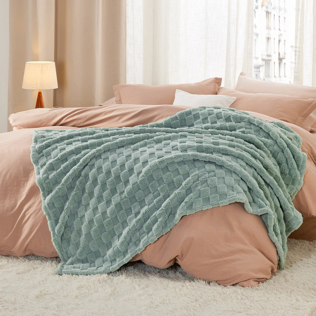 Cozy Throw Blanket, Jacquard Shaggy Sherpa for Living Rooms, Bedrooms and Everyday Lounging, 4 Sizes and 19 Colors image 35