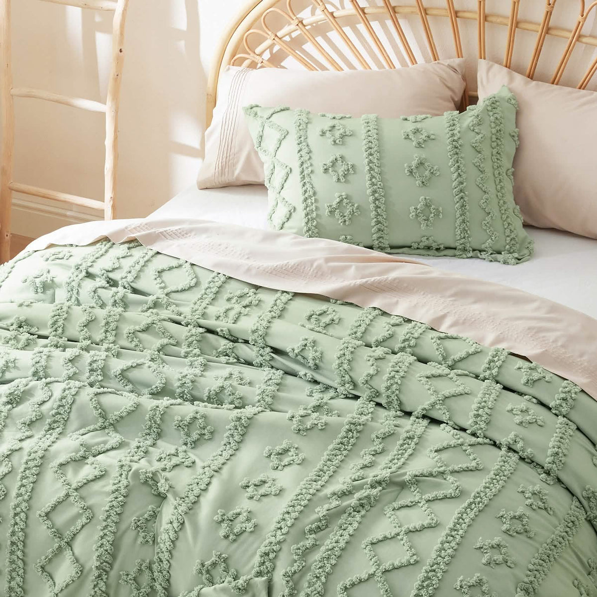 Bed Comforter, Boho Deluxe Embroidery Set, Breathable Construction, Machine-Washable Care for Everyday Bedding and Comfortable Sleep image 35