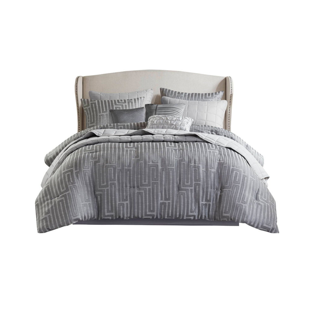 Bed Comforter, Royce 10 Piece Luxury Jacquard Set, Lightweight Design, Machine-Washable Care for Everyday Bedding and Comfortable Sleep image 35