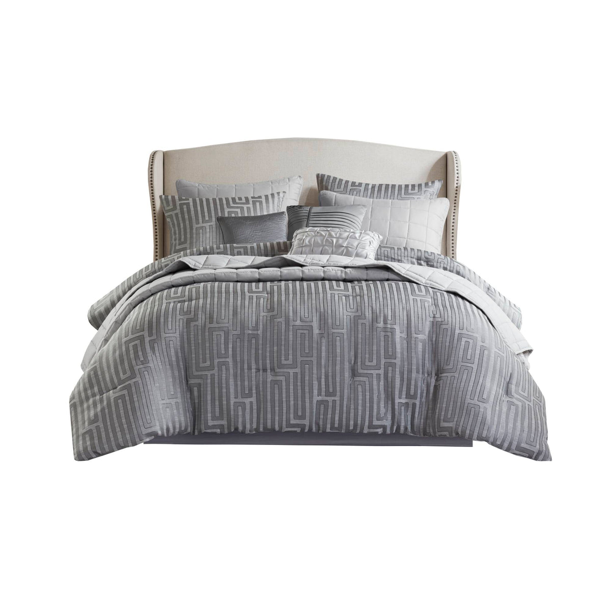 Bed Comforter, Royce 10 Piece Luxury Jacquard Set, Lightweight Design, Machine-Washable Care for Everyday Bedding and Comfortable Sleep image 35