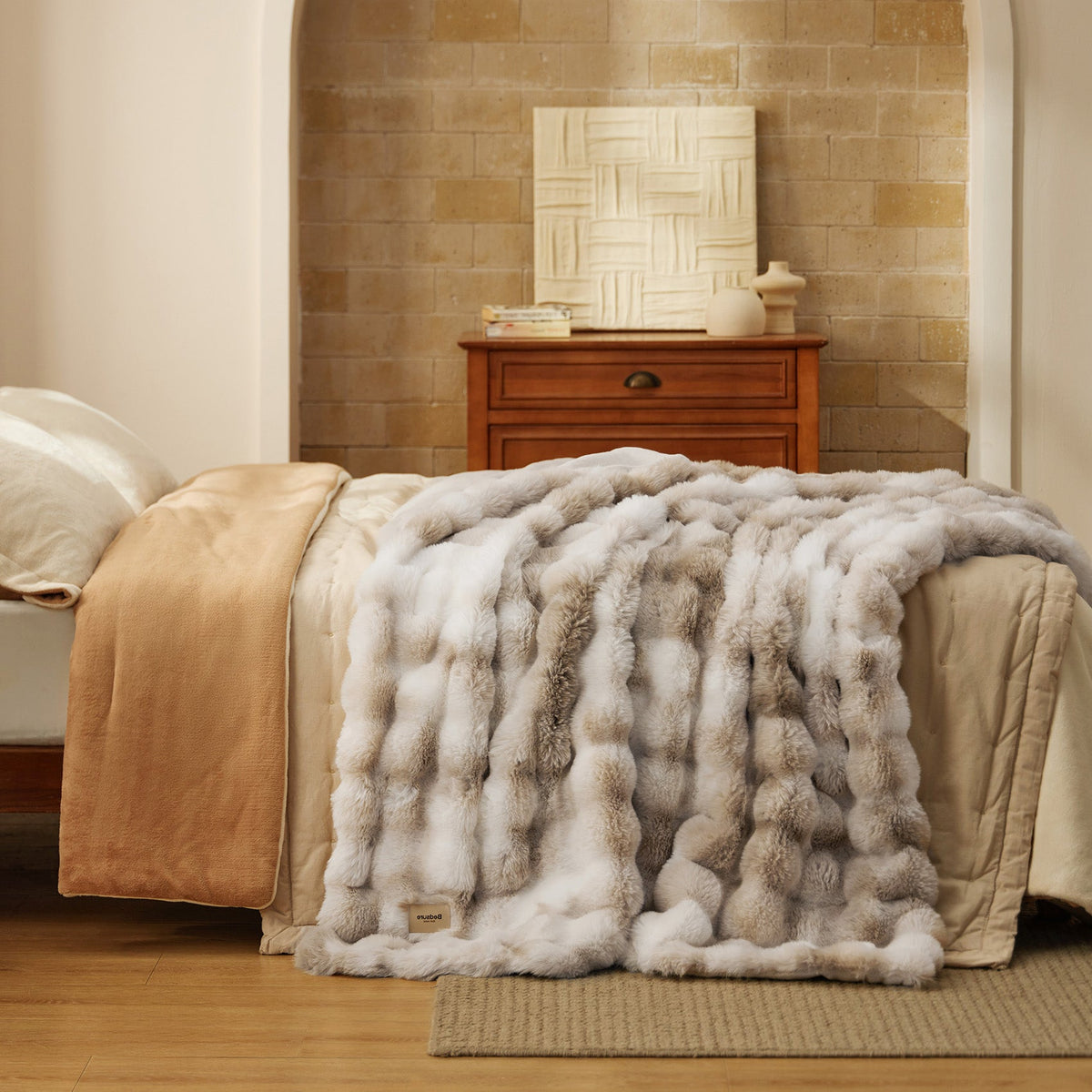 Cozy Throw Blanket, Bubble Faux Fur, Machine-Washable Care for Living Rooms, Bedrooms and Everyday Lounging, 3 Sizes and 11 Colors image 35