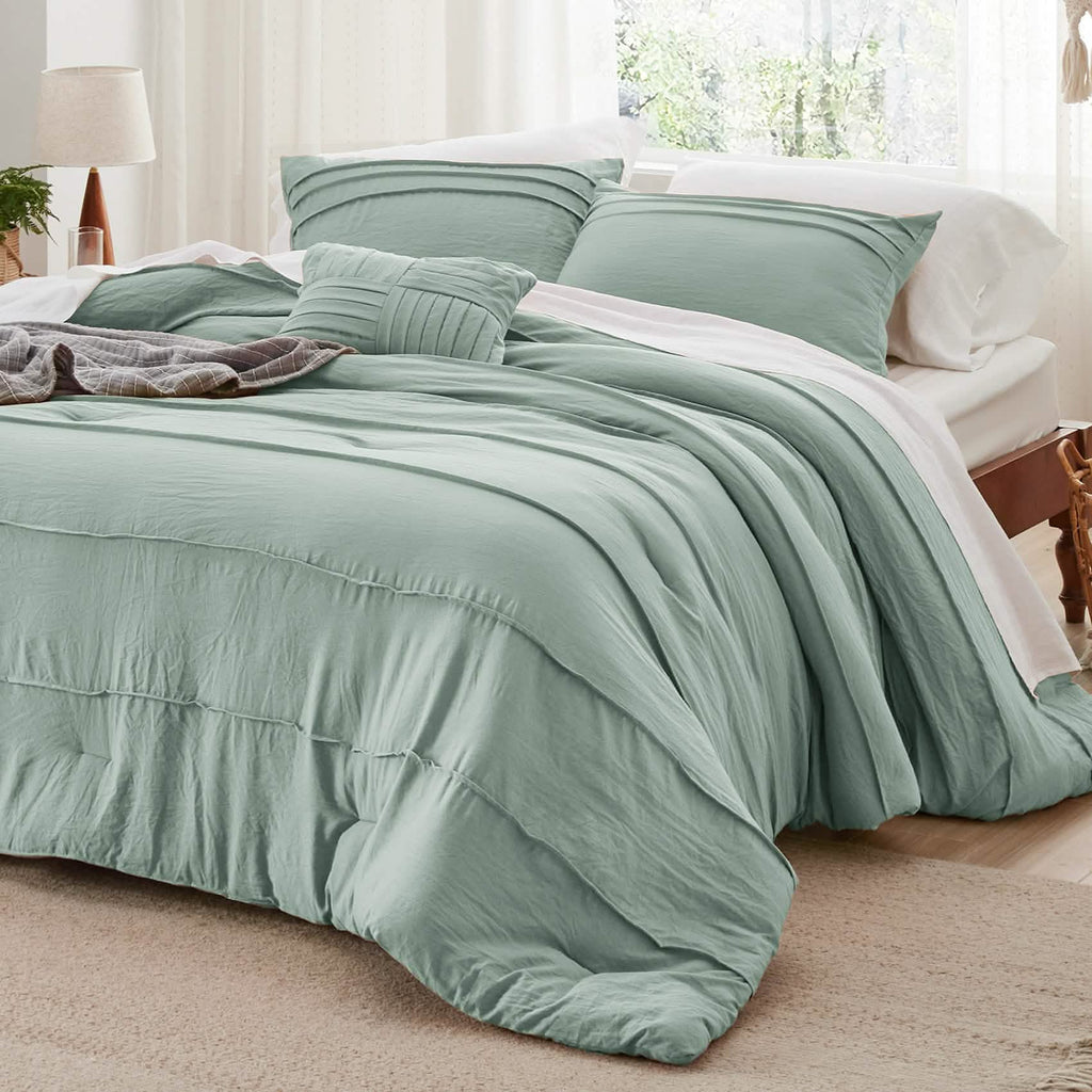 Bed Comforter, Pinch Pleat Set for Year-Round Bedroom Comfort and Restful Sleep, 5 Sizes and 19 Colors image 35