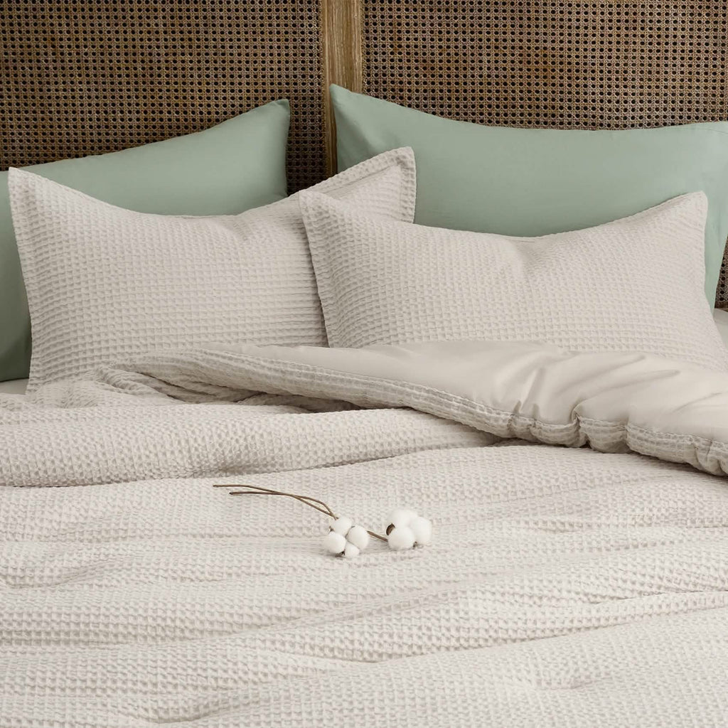 Bed Comforter, Cotton Waffle Weave Set, Breathable Construction for Everyday Bedding and Comfortable Sleep, 5 Sizes and 12 Colors image 35