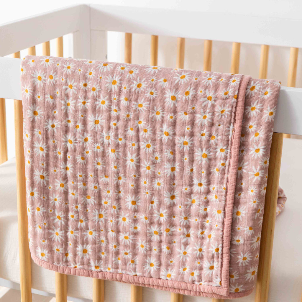Bed Quilt, in 3 Layer GOTS Certified Organic Muslin, Breathable Construction for Guest Beds and Layered Bedroom Styling, 5 Color Options image 35