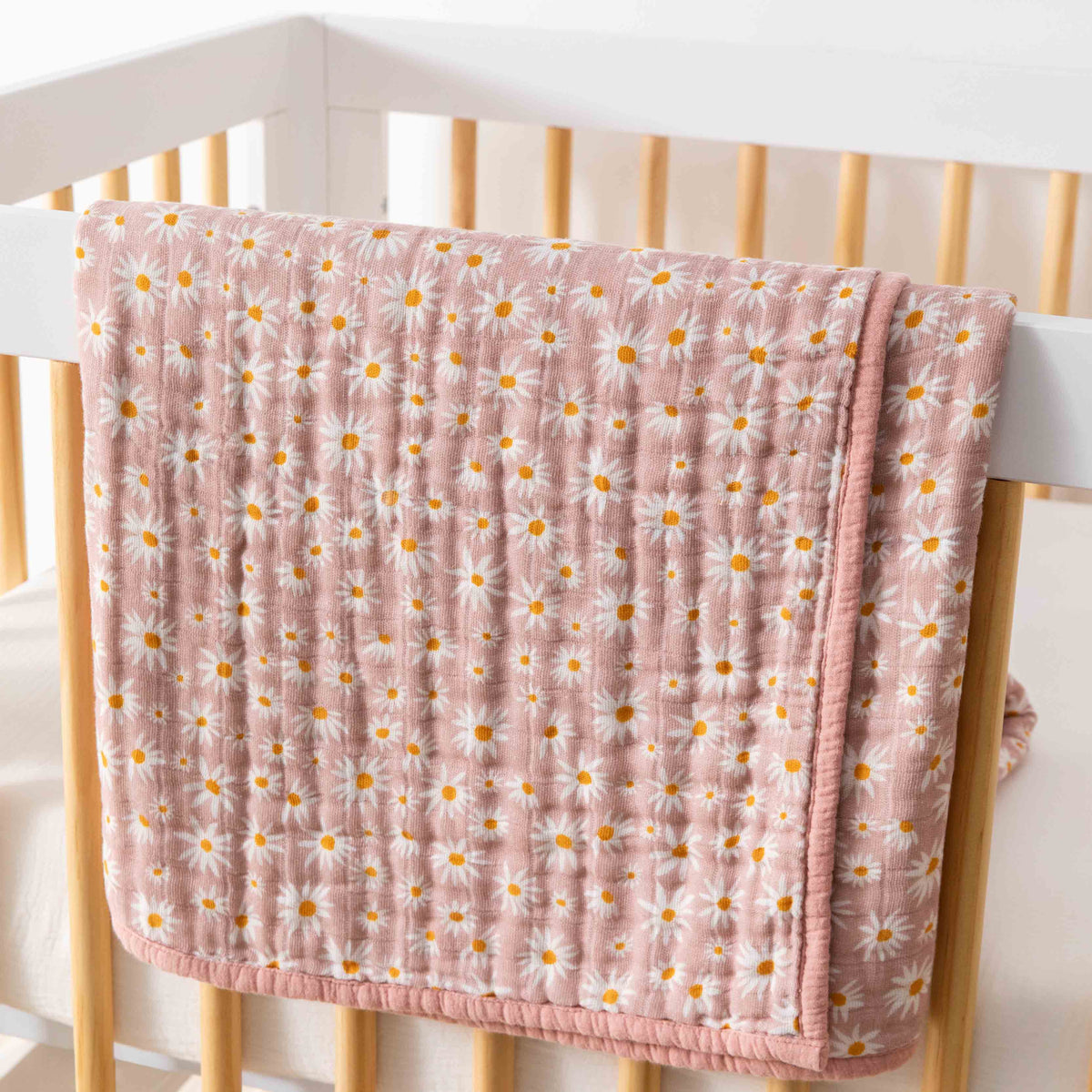 Bed Quilt, in 3 Layer GOTS Certified Organic Muslin, Breathable Construction for Guest Beds and Layered Bedroom Styling, 5 Color Options image 35