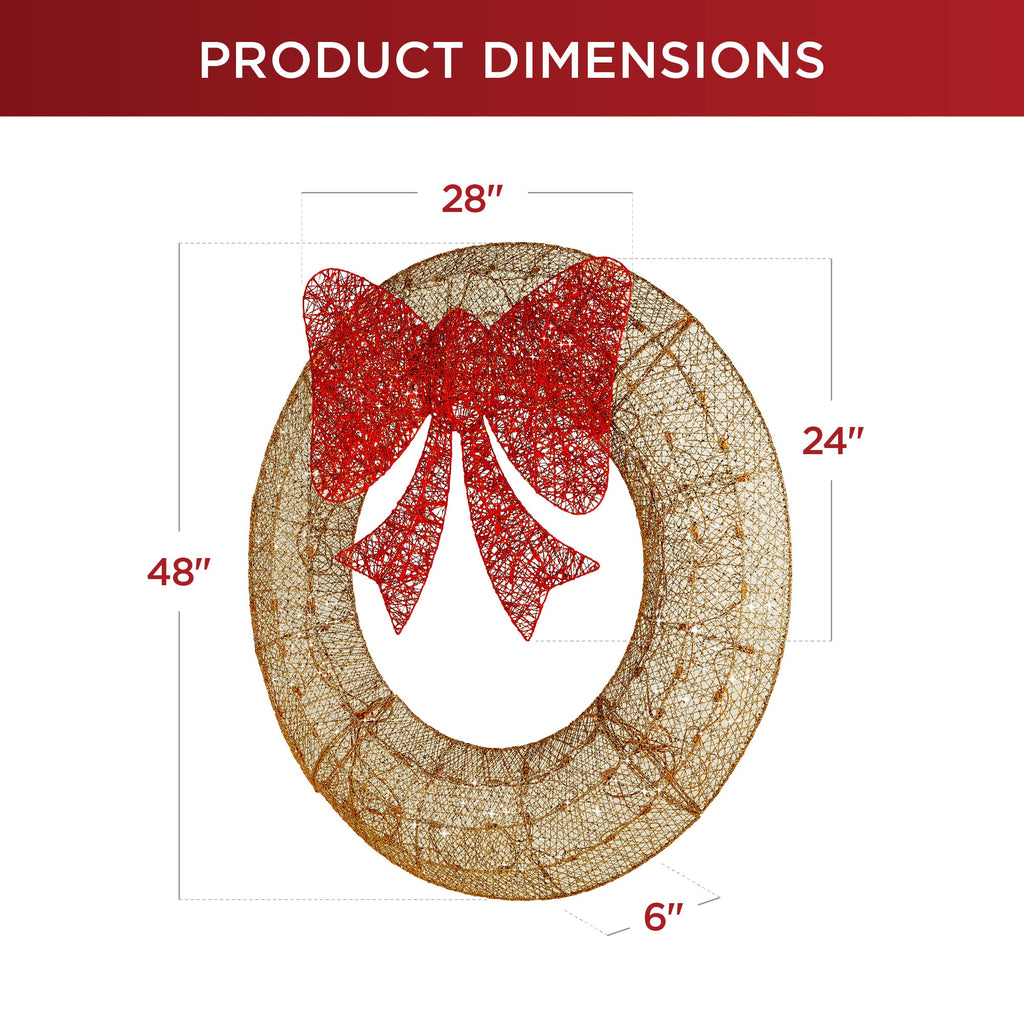 Seasonal Home Decor, Pre Lit Outdoor Christmas Wreath, LED Metal for Mantels, Tables and Seasonal Decorating, 5 Color Options image 35
